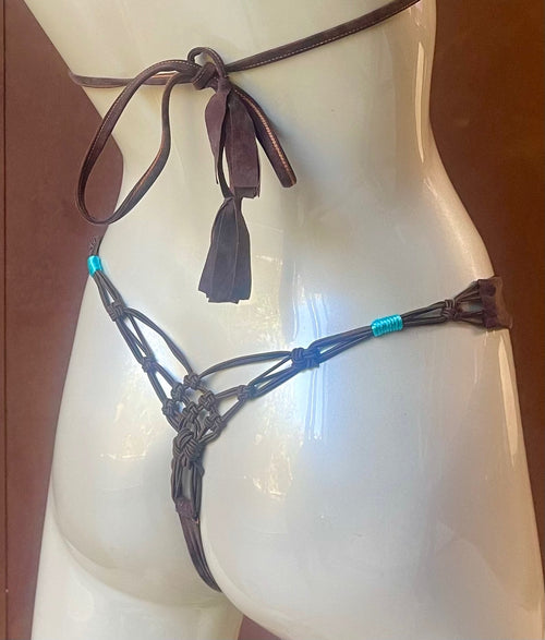 Choc Brown Lace-up/Thong Bikini