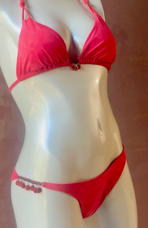 Deep Red Suede BikinI