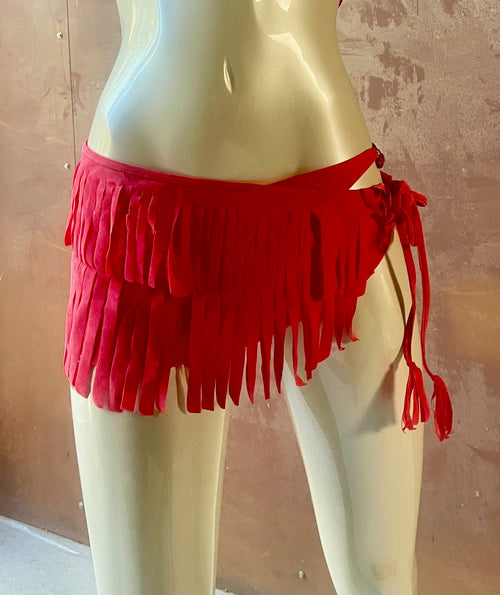 Deep Red Suede BikinI